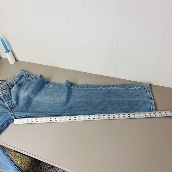 Levis 501 Jeans Mens 36 X 30 Button Fly Straight Leg Medium Wash Blue Denim - Picture 8 of 10